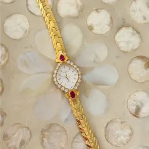 Accessories | Elegant 18k Gold Plated Diamond Bracelet Watch  display picture 2